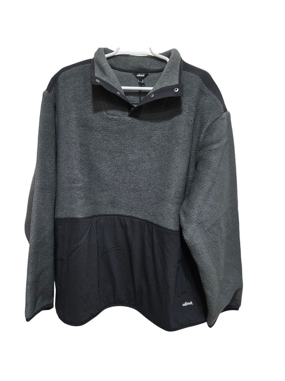 Allbirds Fluff Fleece Quarter Snap Pullover Women’s XXL Black Charcoal NWT